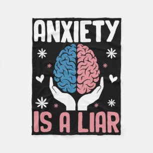 Angst Is Een Leugenaar Machtigend Mindful Bericht  Fleece Deken