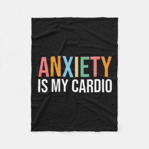 Angst is mijn cardio retro mentaal gezondheidsbewu fleece deken