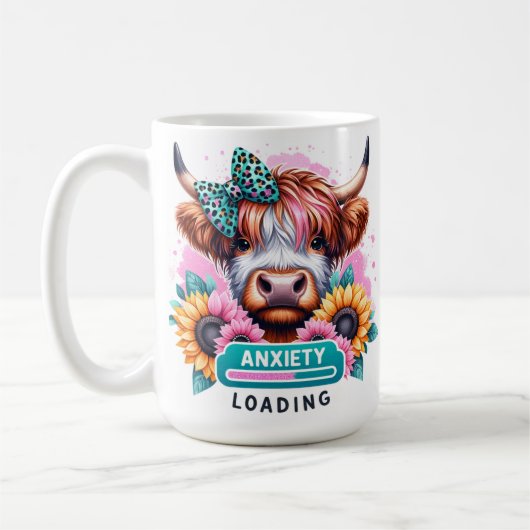 Angst Loading Highland Koe Keramische Mok (Links)