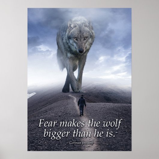 Angst maakt de wolf groter dan hij is poster (Voorkant)