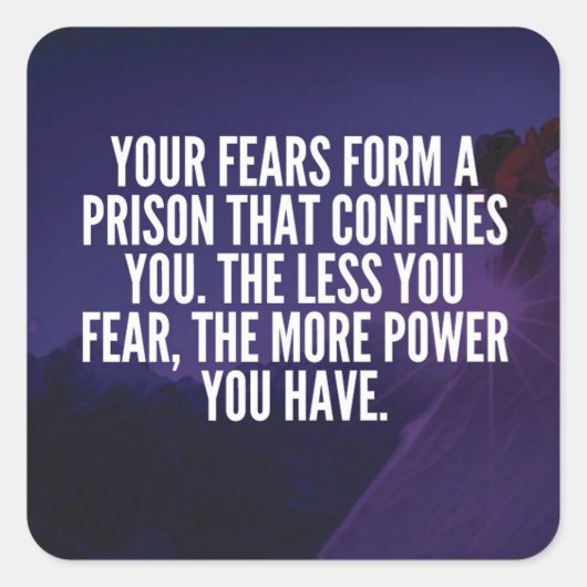 ANGST - MOTIVATIE VIERKANTE STICKER (Voorkant)