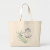 Angst niet, Isaiah Scripts Dragonfly Blue, Green Grote Tote Bag (Voorkant)