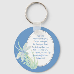 Angst niet, Isaiah Scripts Dragonfly Blue, Green Sleutelhanger