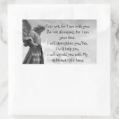 Angst niet, Isaiah Scripture Comforting Angel Rechthoekige Sticker (Tas)