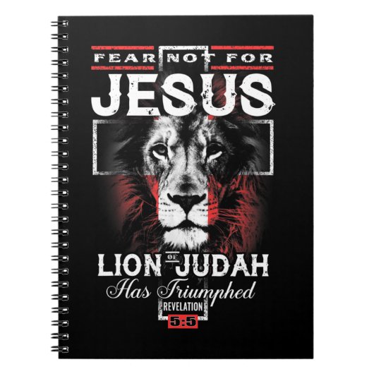 Angst niet voor Jezus De leeuw van Judah heeft get Notitieboek (Voorkant)
