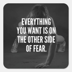 ANGST NIETS - Women's Workout Motivatie Vierkante Sticker