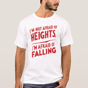 Angst om te vallen: een typografie t-shirt