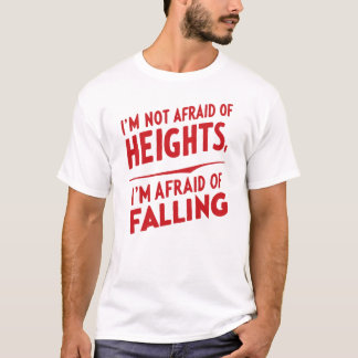 Angst om te vallen: een typografie t-shirt