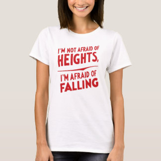 Angst om te vallen: een typografie t-shirt
