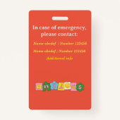 Angst onzichtbare handicap lanyard ID Badge (Achterkant)