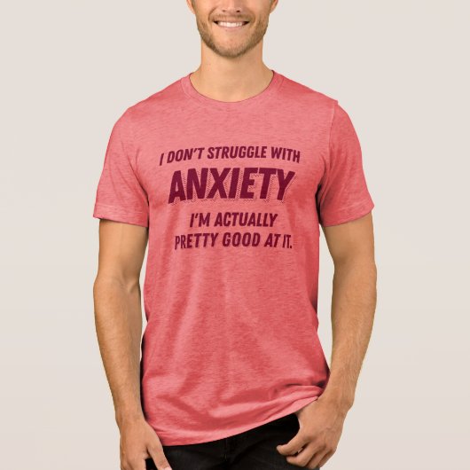 Angst Overdenken Grappig Witty Quote Introvert Tri-Blend Shirt (Voorkant)