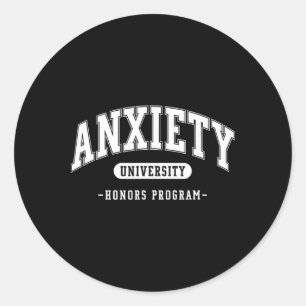Angst Universitair Honours Programma Grappige Ment Ronde Sticker