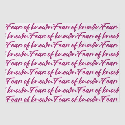 Angst voor bekende tissuepapier (Voorkant)