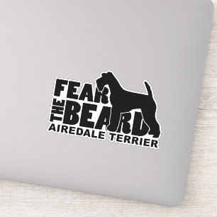 Angst voor de Baard Decal voor Airedale Terrier Lo Sticker