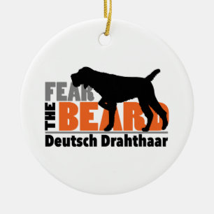 Angst voor de baard - Deutsch Drahthaar Keramisch Ornament