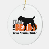 Angst voor de baard - Duitse Wirehaire Pointer Keramisch Ornament (Links)