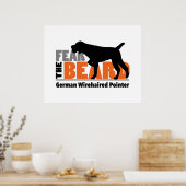 Angst voor de baard - Duitse Wirehaire Pointer Poster (Keuken)