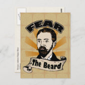 Angst voor de baard, Funny Mustache Briefkaart (Voorkant / Achterkant)