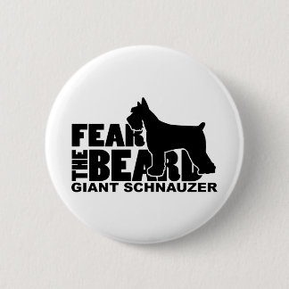 Angst voor de baard - Giant Schnauzer Ronde Button 5,7 Cm