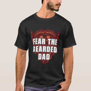 Angst voor de baardpapa baard Humor snor T-shirt