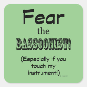 Angst voor de bassonist Square Sticker