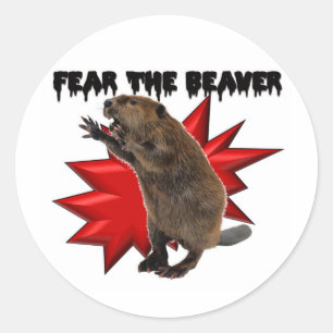 Angst voor de Beaver Ronde Sticker