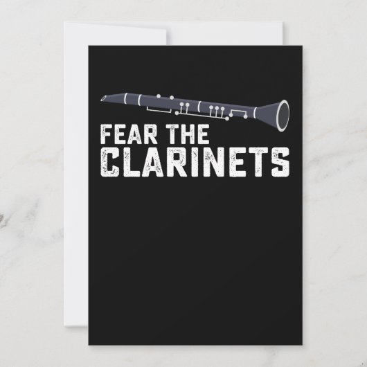 Angst voor de klarinetten klarinet kaart (Voorkant)