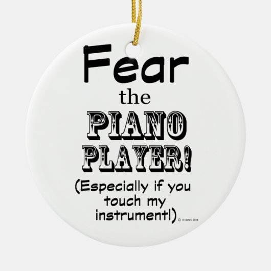 Angst voor de pianospeler keramisch ornament (Voorkant)
