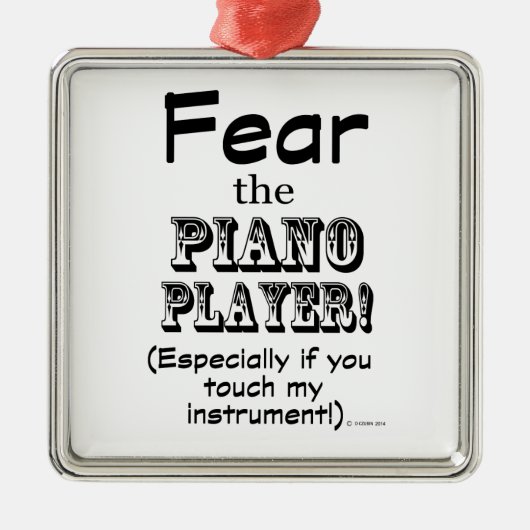 Angst voor de pianospeler metalen ornament (Voorkant)