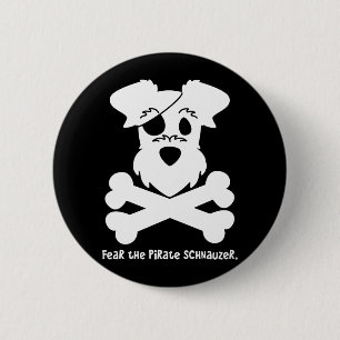 Angst voor de Pirate Schnauzer Ronde Button 5,7 Cm
