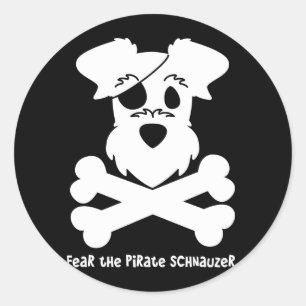 Angst voor de Pirate Schnauzer Ronde Sticker