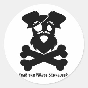 Angst voor de Pirate Schnauzer Ronde Sticker