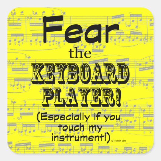 Angst voor de Sticker Trefbord Player Square (Voorkant)