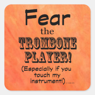 Angst voor de Sticker Trombone Player Square