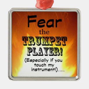 Angst voor de Trumpet Player Metalen Ornament