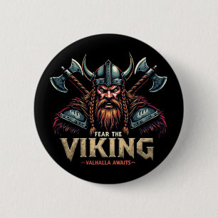 Angst voor de Vikingen Nordic Warrior Walhalla Ronde Button 5,7 Cm