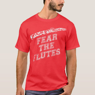 Angst voor de vlote grappige muziek citeert fluit t-shirt