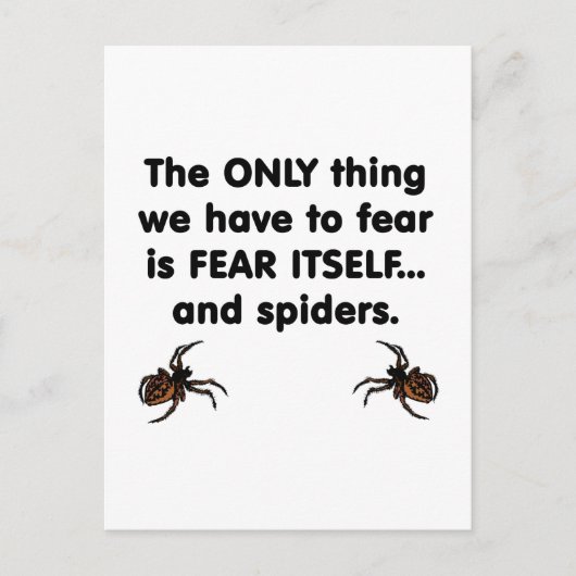 Angst voor eigen spinnen briefkaart (Voorkant)