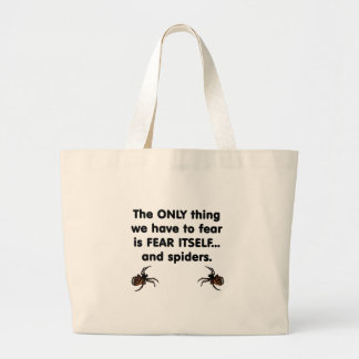 Angst voor eigen spinnen grote tote bag