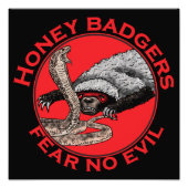 Angst voor geen aambeeld badass Honey Badger Red A Foto Afdruk (Voorkant)