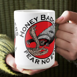 Angst voor geen aambeeld badass Honey Badger Red A Koffiemok