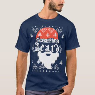 Angst voor het Beer Santa Claus Beard met kerstavo T-shirt