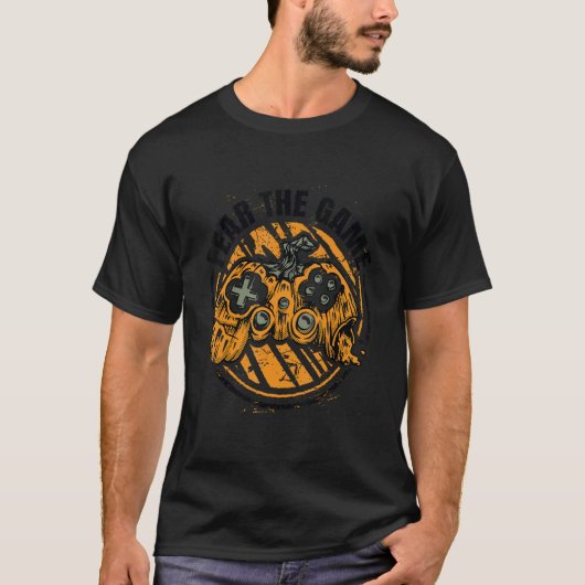 Angst voor het gamecomputer Halloween T-shirt (Voorkant)