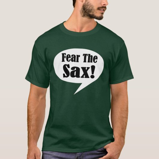 Angst voor het Saxophone Mannen T-shirt (Voorkant)