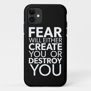 Angst zal je Creëer of vernietigen - Inspirerend iPhone 11 Hoesje
