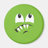 ANGSTAANJAGEND MONSTER GEZICHT KOSTUUM MAGNEET (Voorkant)