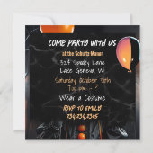 Angstaanjagende clown met ballonnen Halloween-fees (Achterkant)