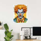 Angstaanjagende clown poster (Thuiskantoor)