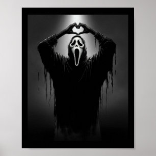 Angstaanjagende gezicht horror geest hart handen g poster