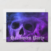 Angstaanjagende Gothic Skull Halloween Party Kaart (Voorkant)